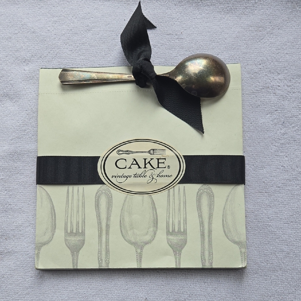 CAKE Vintage Table & Home Large Notepad w/ Silverplate Spoon